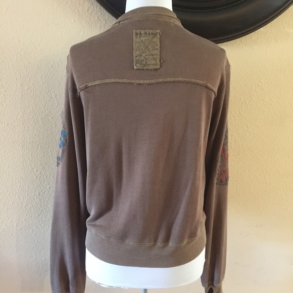 Da Nang brown Embroidered zip up sweater - Picture 6 of 8