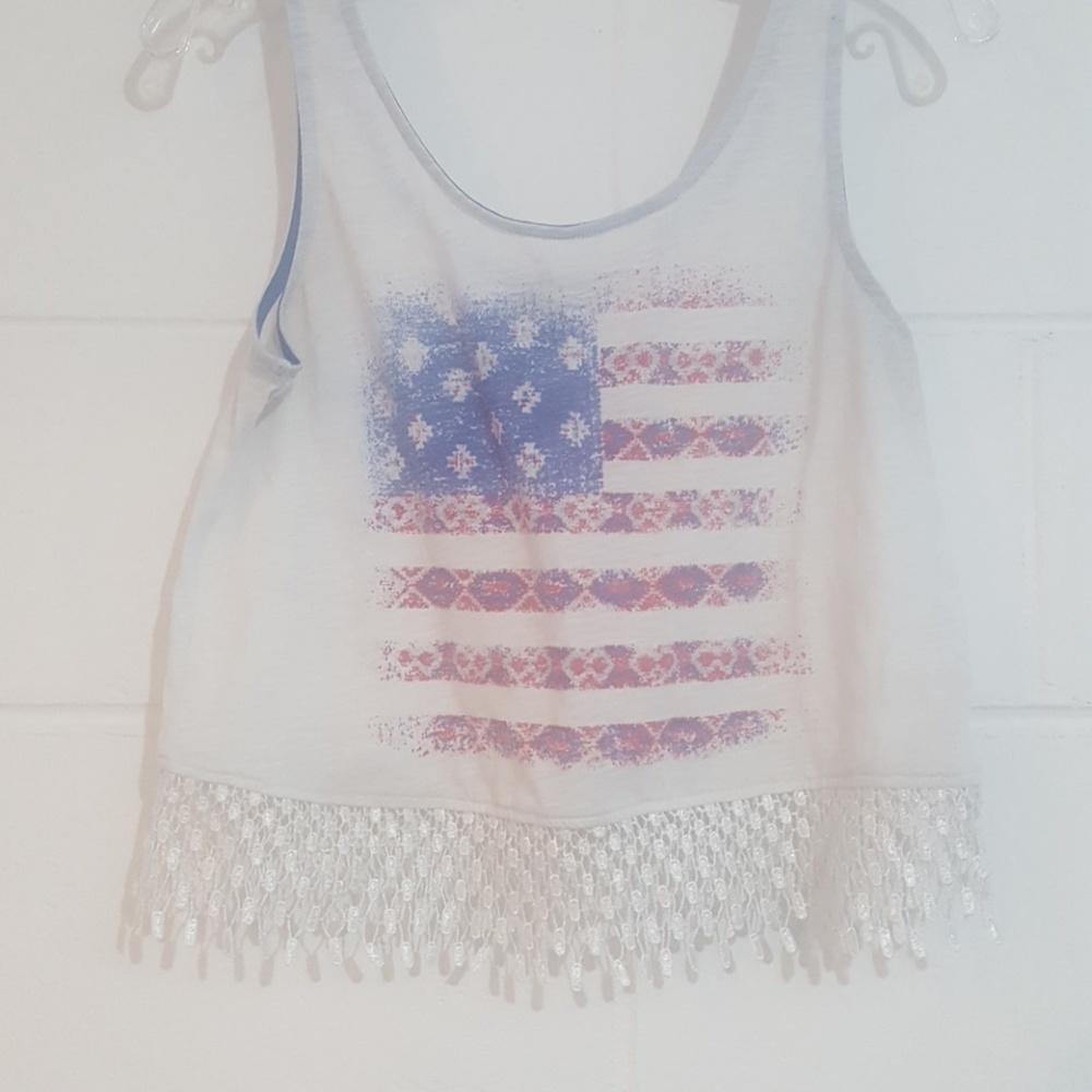 American Flag Lace Crop Top