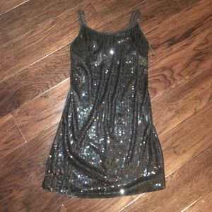 Black Sequined Mini Dress