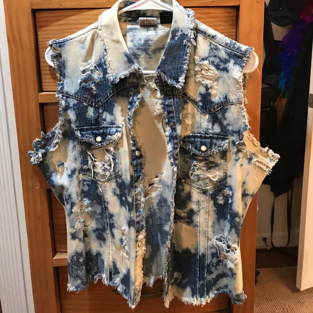 A jacket that I bleached and distressed myself 😉