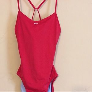 Red Nike swim suit size 14
