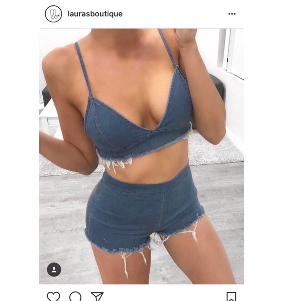 BNWT Denim crop top/bralette