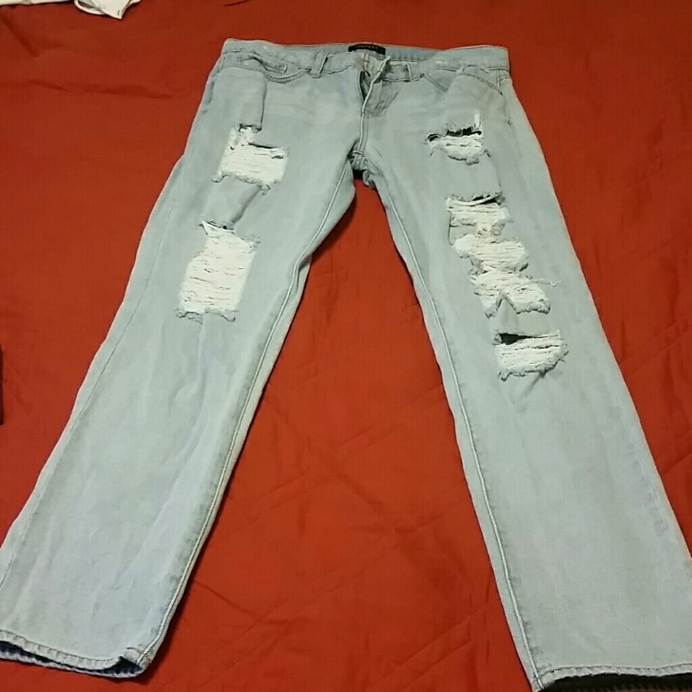 Distressed jeans