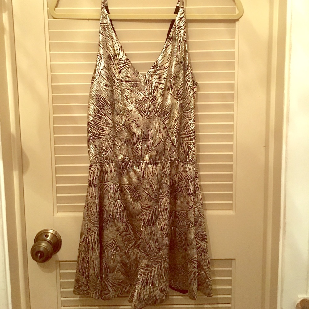 Topshop gold banana leaf romper summer 2016