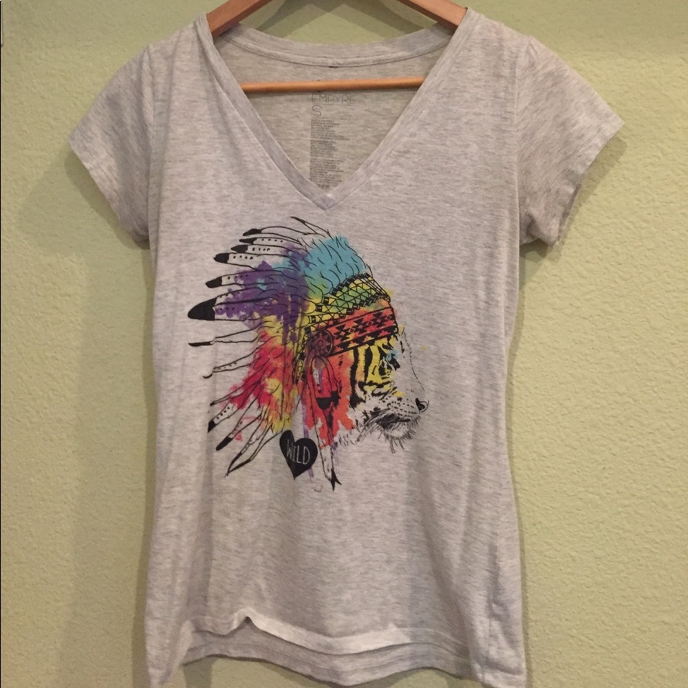 Printed Tiger Vneck