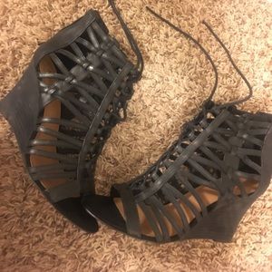 Nine West Lace Up Strappy Wedges
