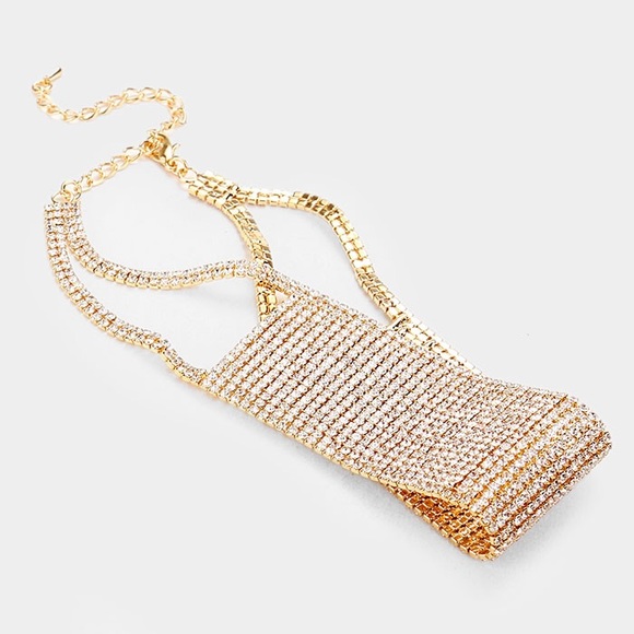 CRYSTAL WIDE NECK CHOKER - Picture 2 of 2