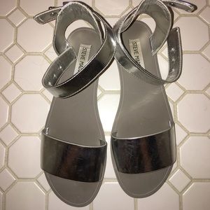 metallic sandals
