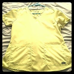 Greys Anatomy scrub top size M,  yellow.