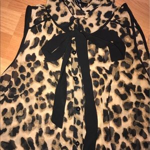 Leopard chiffon top