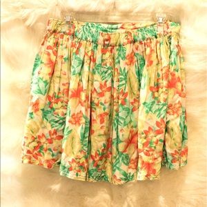 Tropical Print Skirt