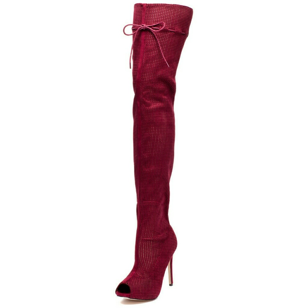 One day sale burgundy thigh high boots