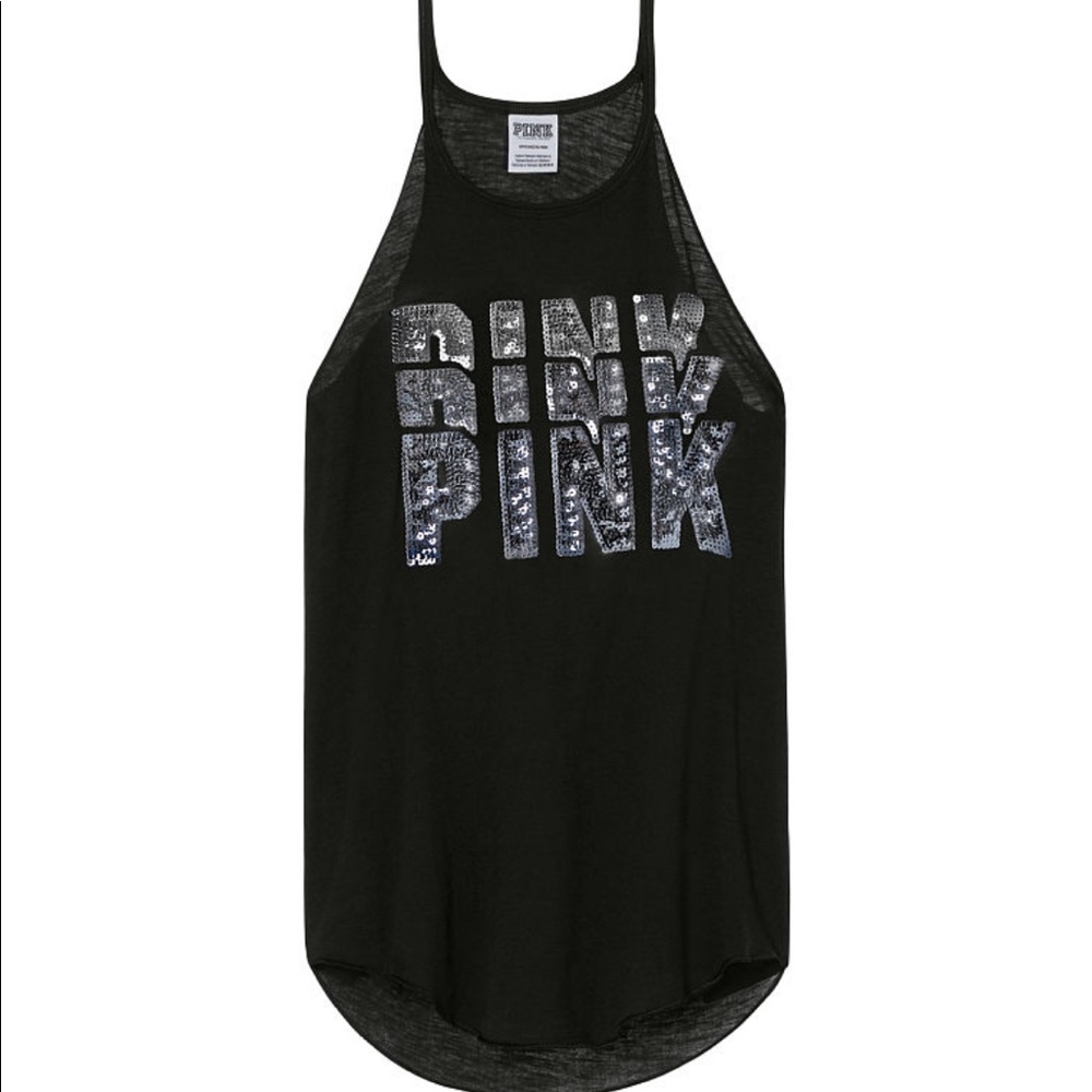 PINK VS BLING high neck tank NIP S