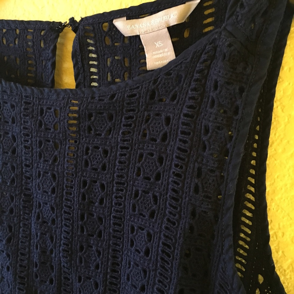 Banana Republic Navy Blue Knot Top