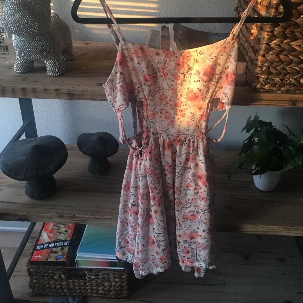 Brandy Melville Floral Cut Out Dress One Size