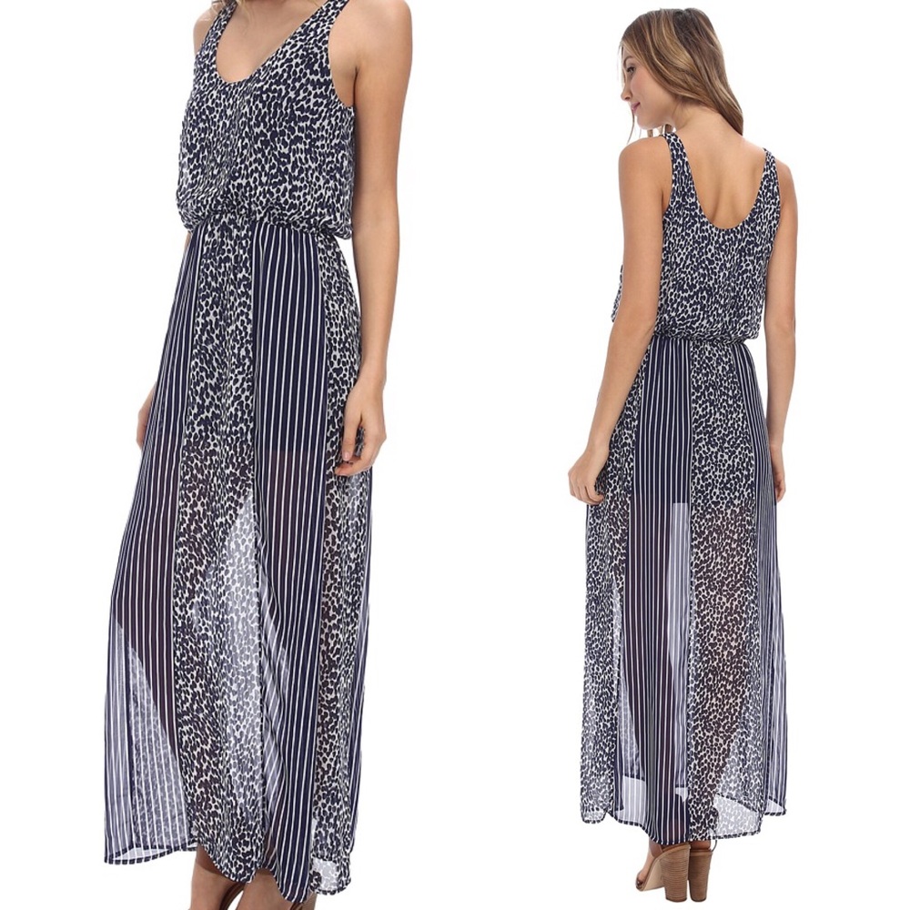 NWOT Leilani Airy Semi Sheer Printed Maxi Dress