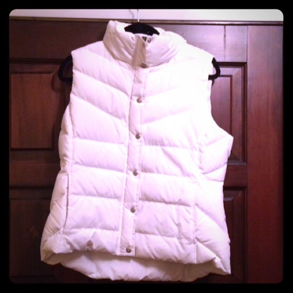 J. Crew pure white puffer vest