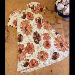 Liz Claiborne spring dress size 14. Beige and rust