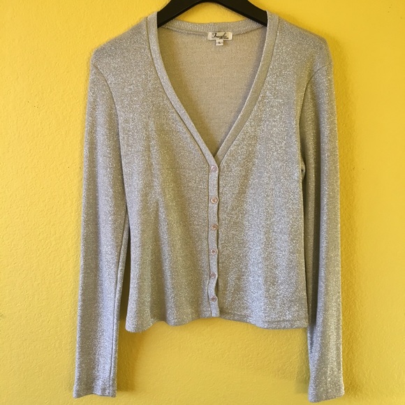 Vintage Sparkly Silver Light Sweater - Picture 1 of 4
