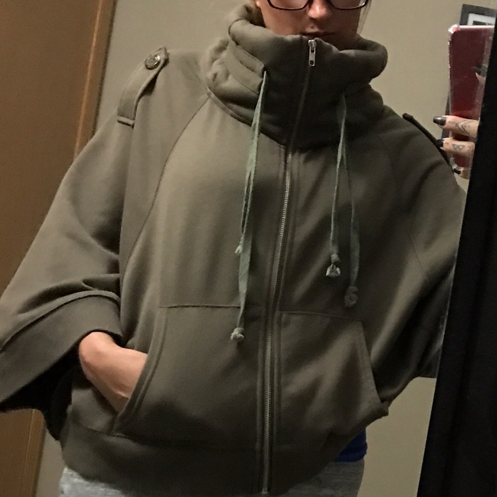 My Beloved Zip Up Poncho Jacket