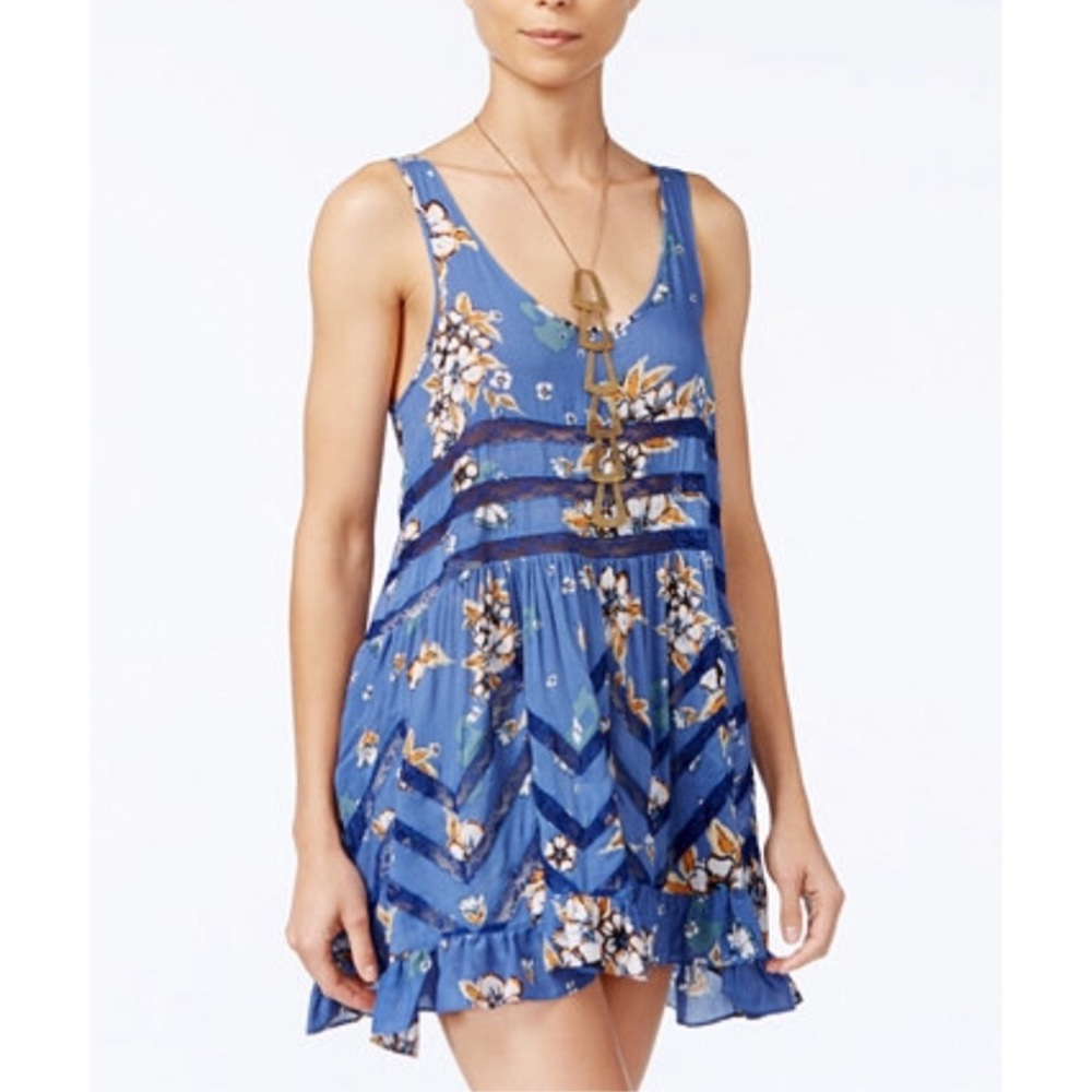 Free People Floral Print Trapeze Dress