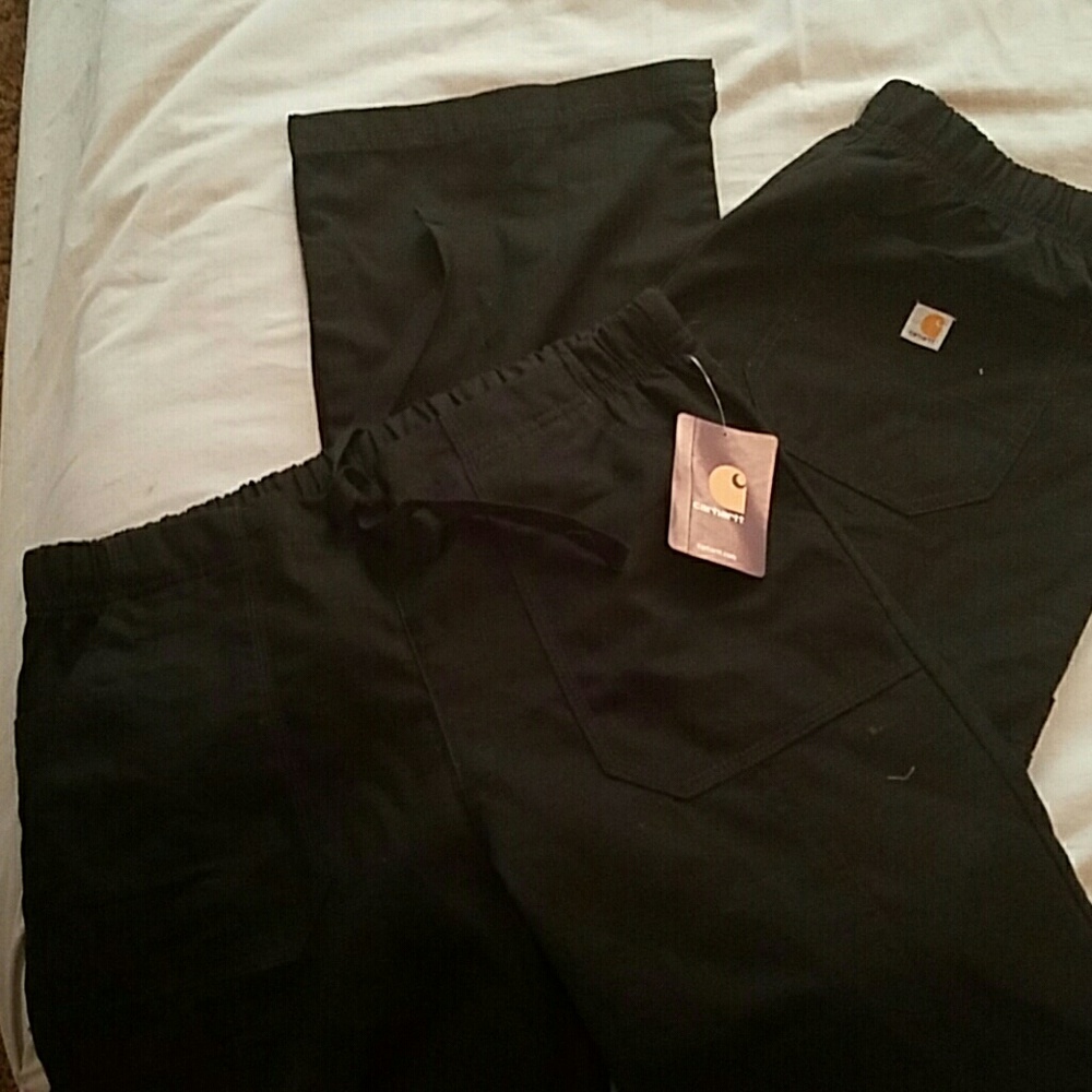 2 pair black cargo scrub pants, reg. Medium.