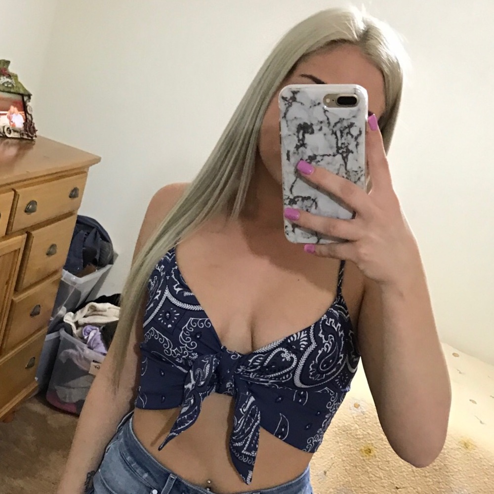 Tie front crop top