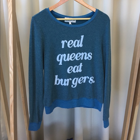 Wildfox Real Queens Eat Burgers Sweater - Picture 2 of 3
