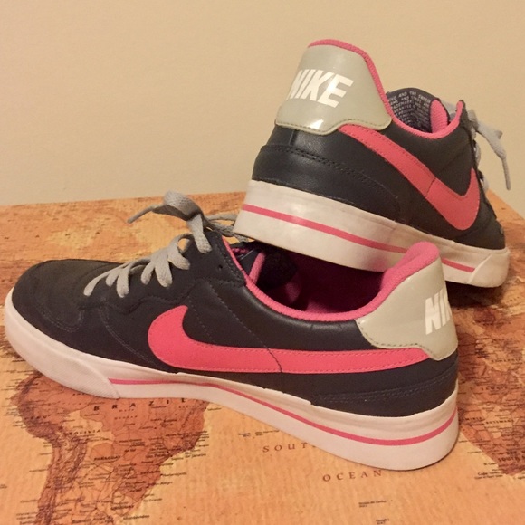 Nike Shoes Womens Nike Sneakers Gray Leather Pink Swoosh