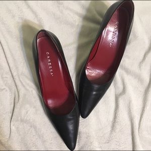 Black Caressa Leather heels