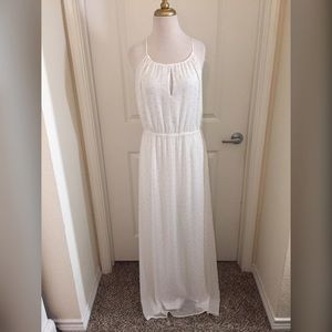Gianni Bini white and gold  size large maxi dress