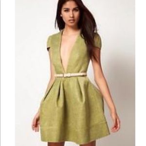 ASOS Aqua Vapour Structured Low V-Neck Skater