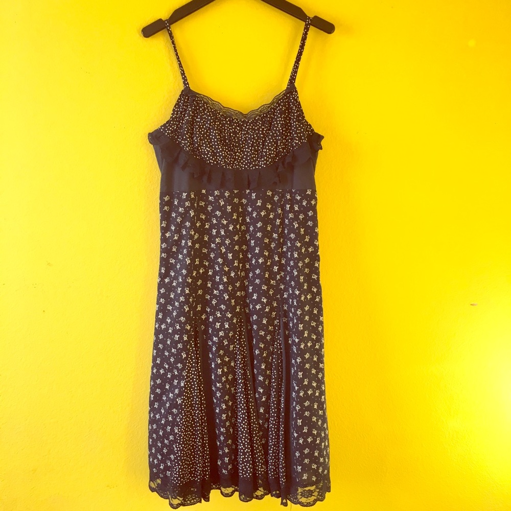 Navy Blue Floral Dress 