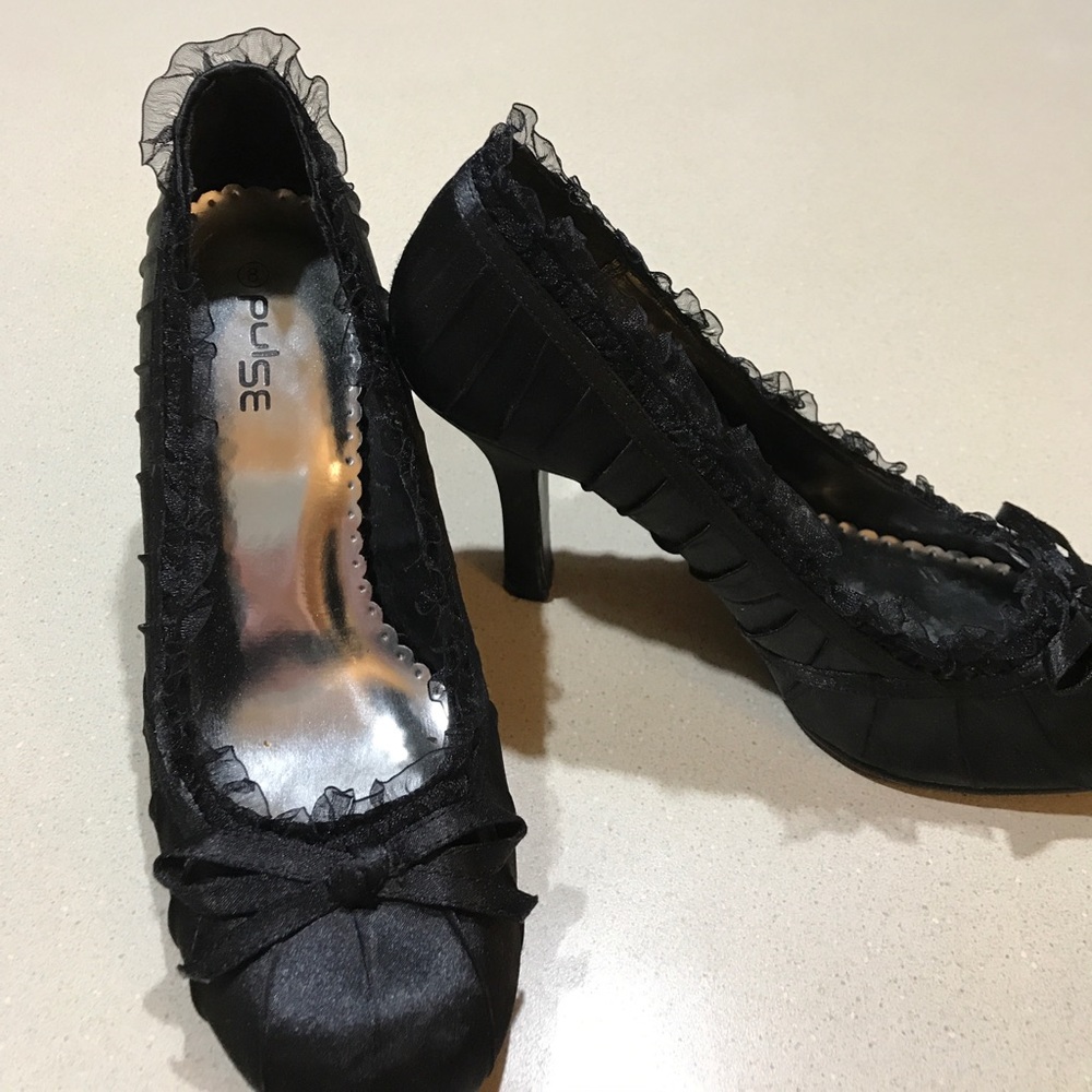Pulse shoes worn once satin/lace trim gorgeous