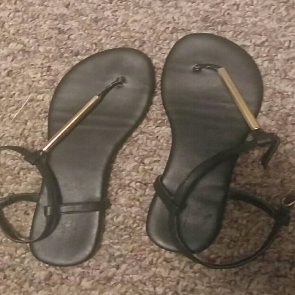 Gold flip flops