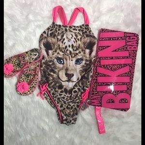 Justice Swim! One Piece Leopard Swimsuit