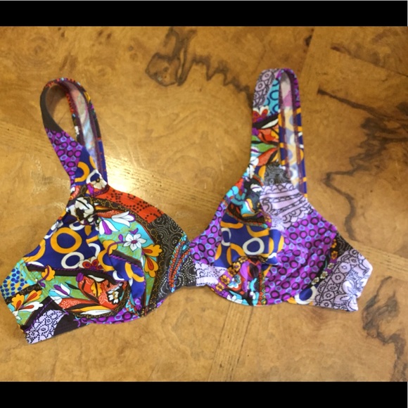 Brazilian bikini sz large, colorful with lined top - Picture 2 of 4