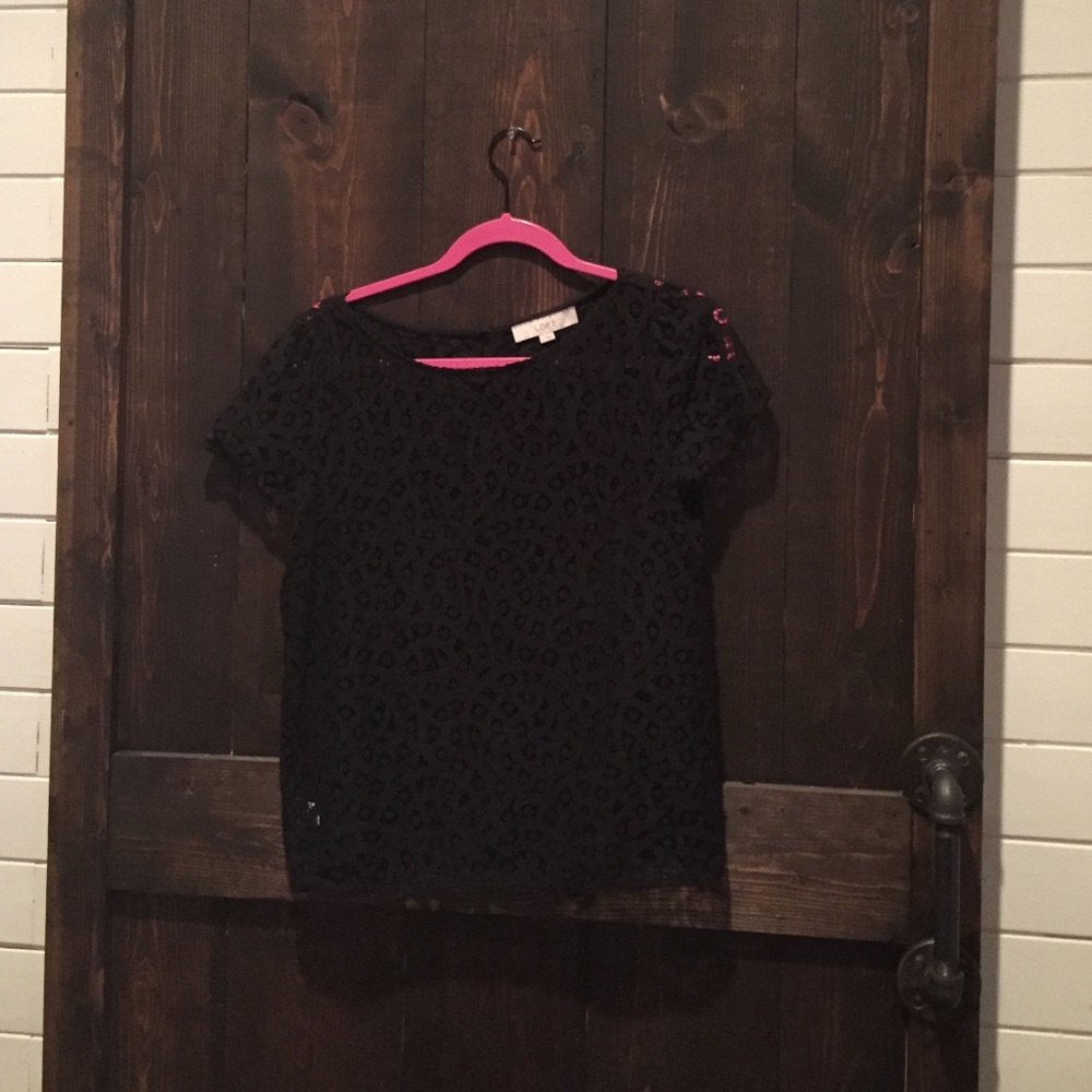 Black Eyelet Top