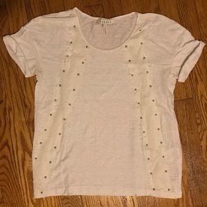 Sandro - brand new linen and lace trim tee