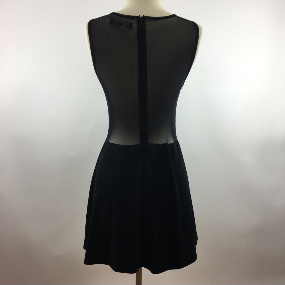 For Love and Lemons Black Mesh Skater Dress - Picture 4 of 8