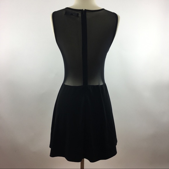 For Love and Lemons Black Mesh Skater Dress - Picture 4 of 8