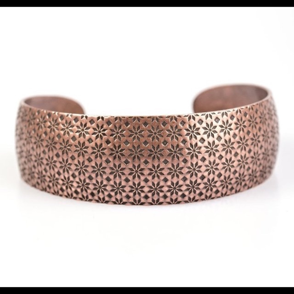 Copper Floral Bracelet (Adjustable In Size)