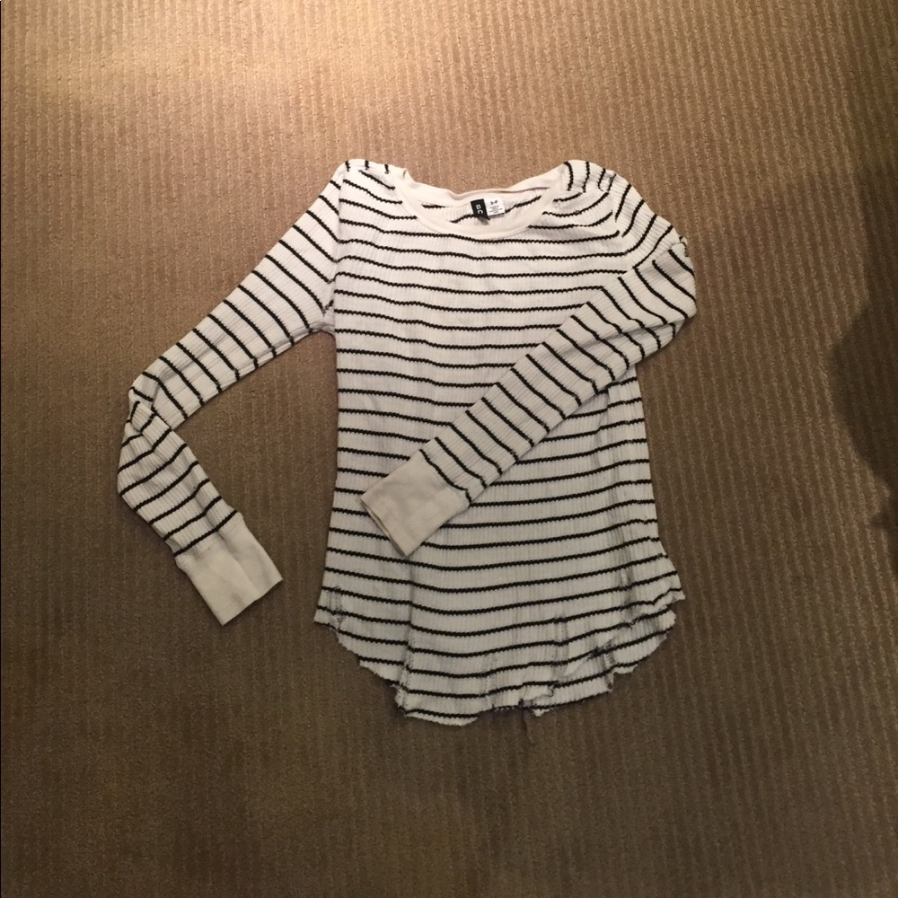 Striped waffle tee