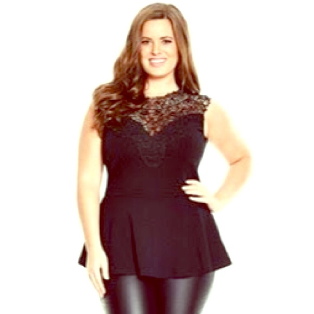 Gorgeous City Chic Peplum Top - Size S/16