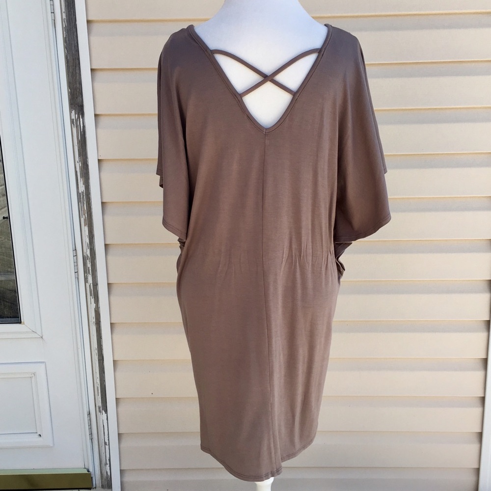 X Strappy Back Dress Dolman Sleeve - Picture 7 of 7