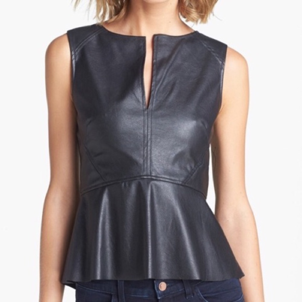 SANCTUARY Faux Leather Top