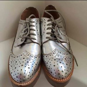Jeffrey Campbell platinum oxfords.