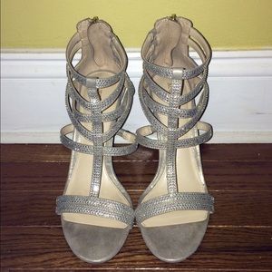 Silver Prom Heels Audrey Brooke *WORN ONCE*