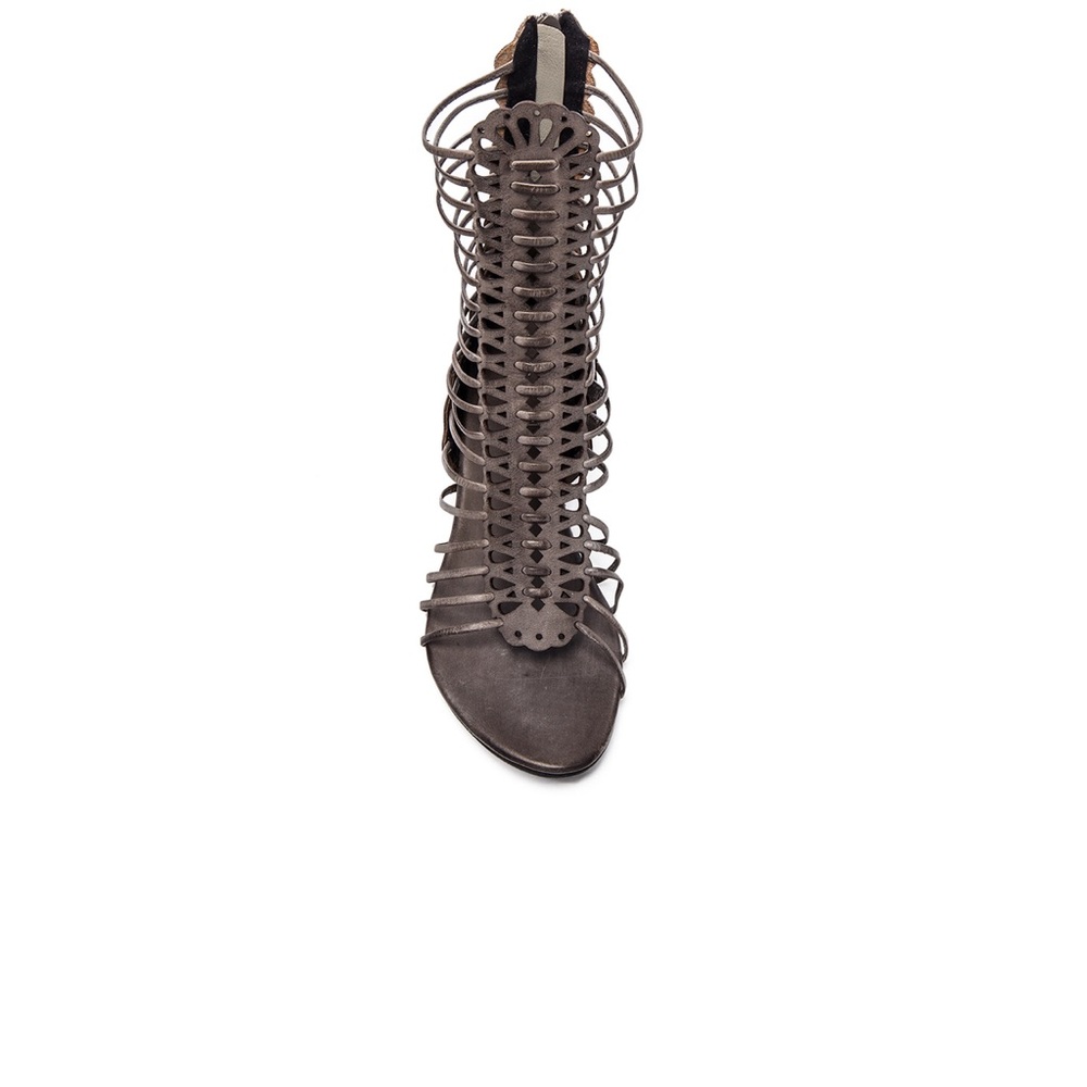 Gray Rebel Wedge Gladiator Tall Sandals - Picture 4 of 8