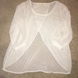 White polka dot top with open back